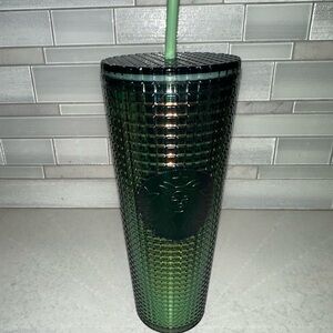Starbucks 2022 Fall Halloween Green Aqua Grid Rainforest Venti Tumbler 24oz